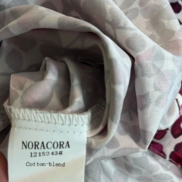 Noracora Pink Floral Button Down Top Blouse XL - Picture 5 of 5